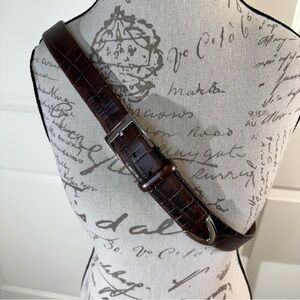 Jos. A. Bank Brown Croc Embossed Fine Italian Leather Belt 40